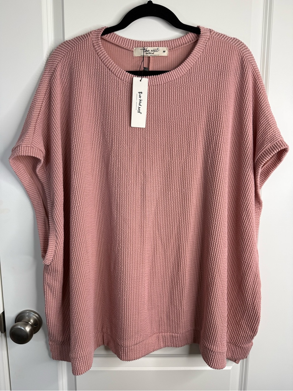 Three Bird Nest Moon Glow Texture Knit Top Dusty Rose Pink Medium NWT - Picture 2 of 10